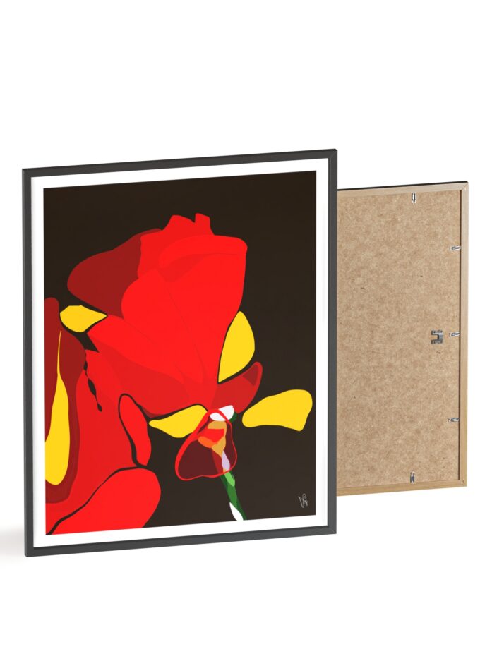 Red Soaked Poster, Framed