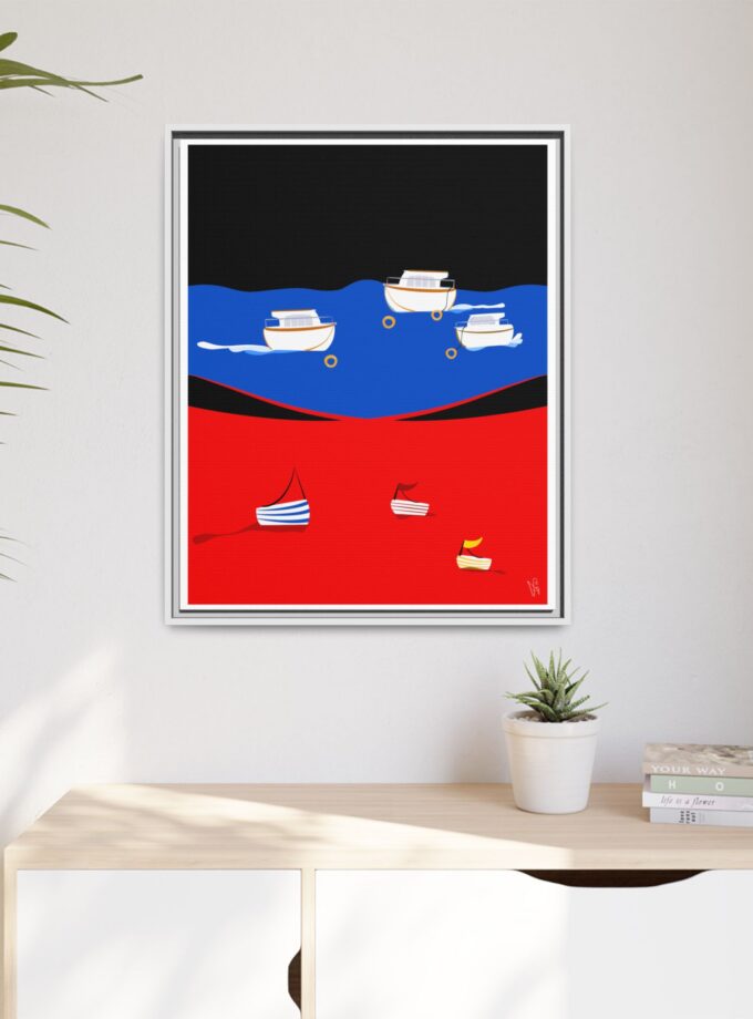 Two Worlds Canvas, Framed