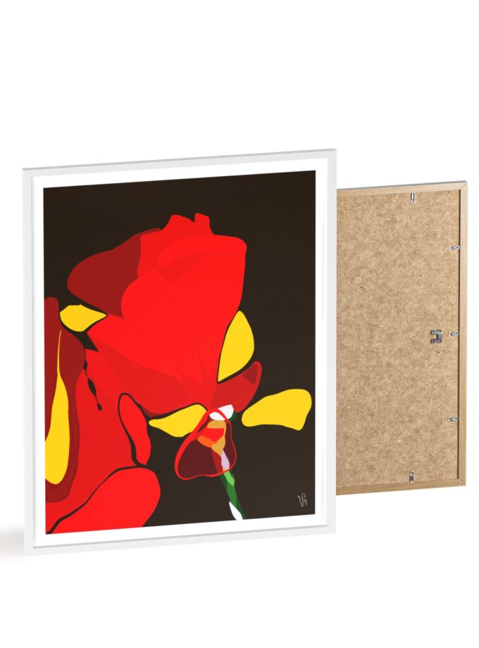 Red Soaked Poster, Framed