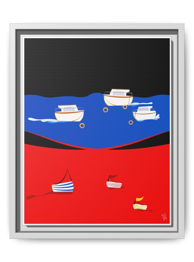 Two Worlds Canvas, Framed