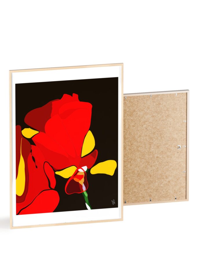 Red Soaked Poster, Framed