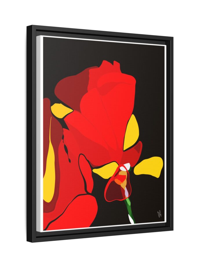 Red Soaked Canvas, Framed