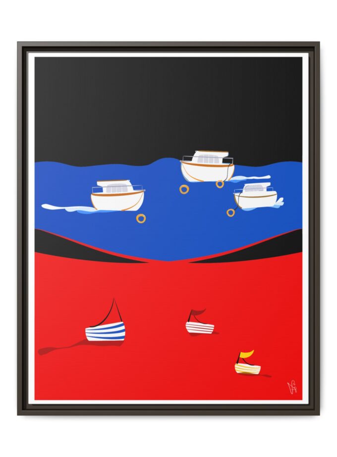 Two Worlds Canvas, Framed