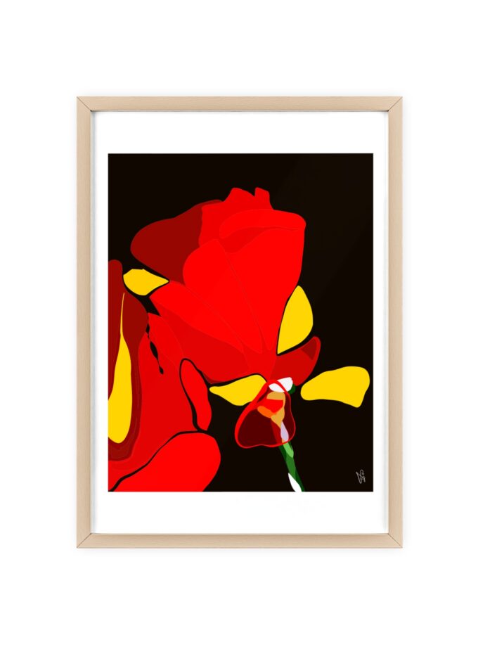 Red Soaked Poster, Framed