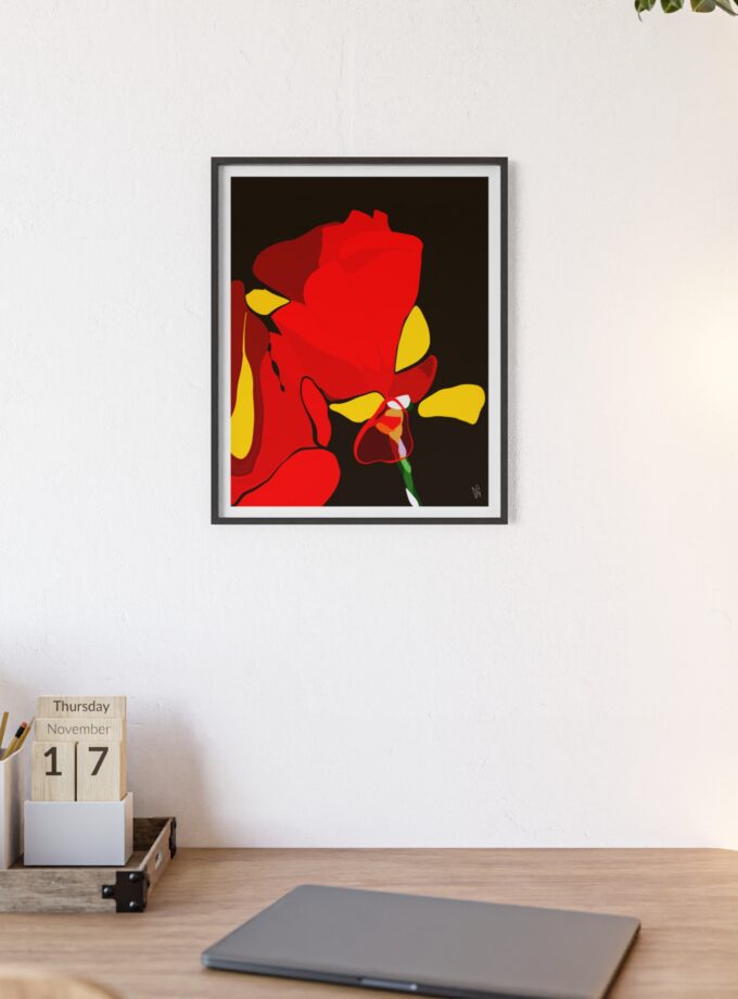 Red Soaked Poster, Framed