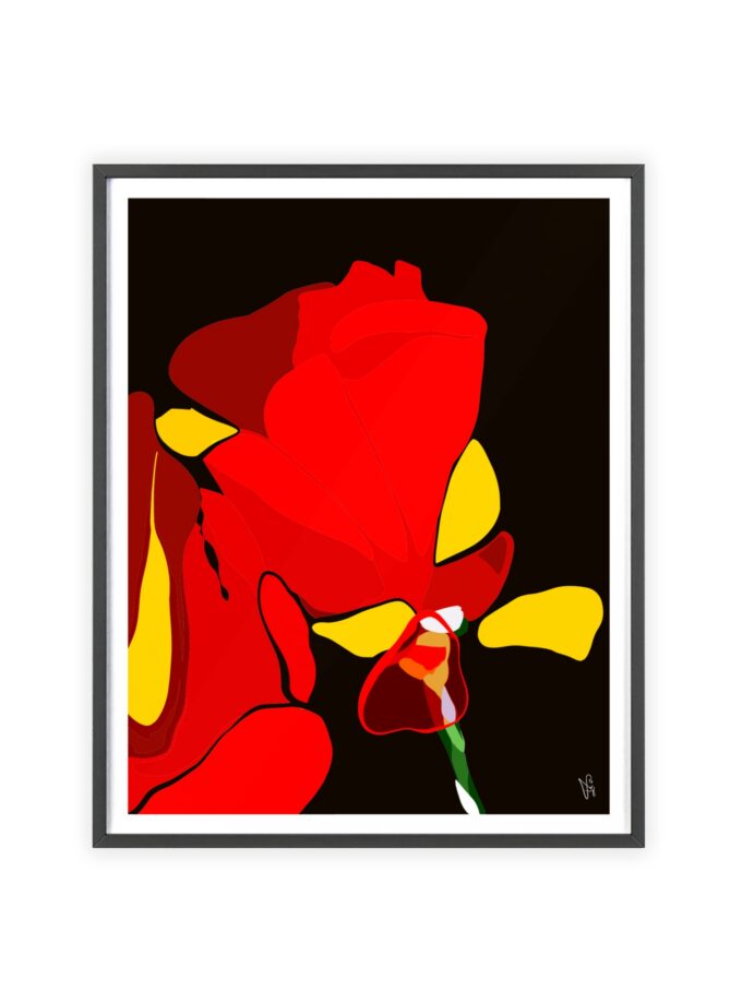 Red Soaked Poster, Framed