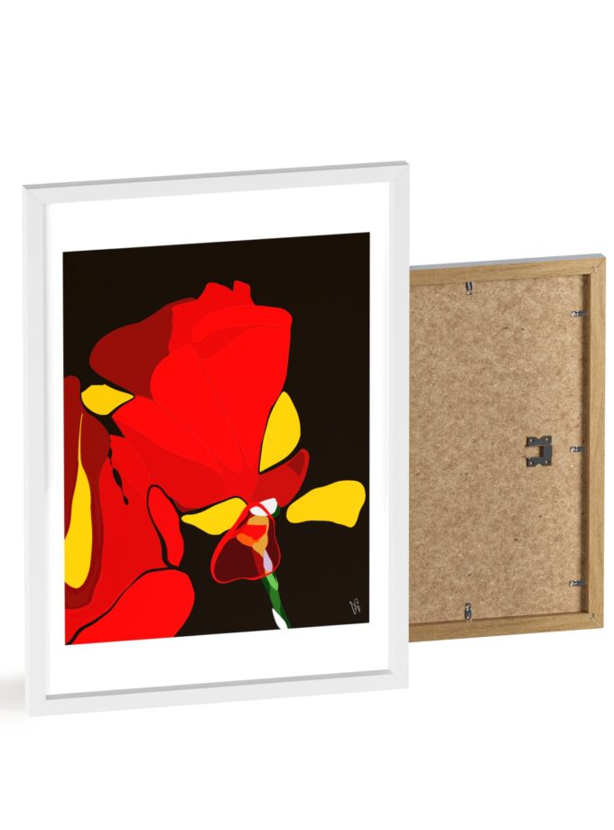 Red Soaked Poster, Framed