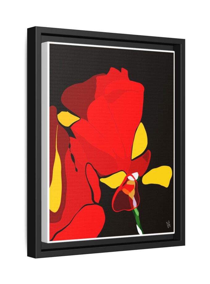 Red Soaked Canvas, Framed