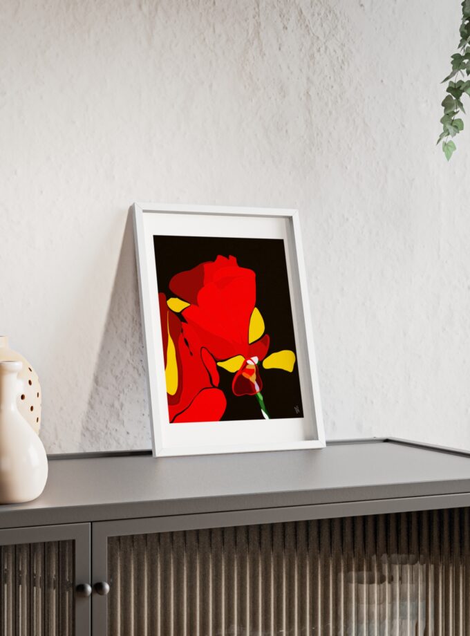 Red Soaked Poster, Framed