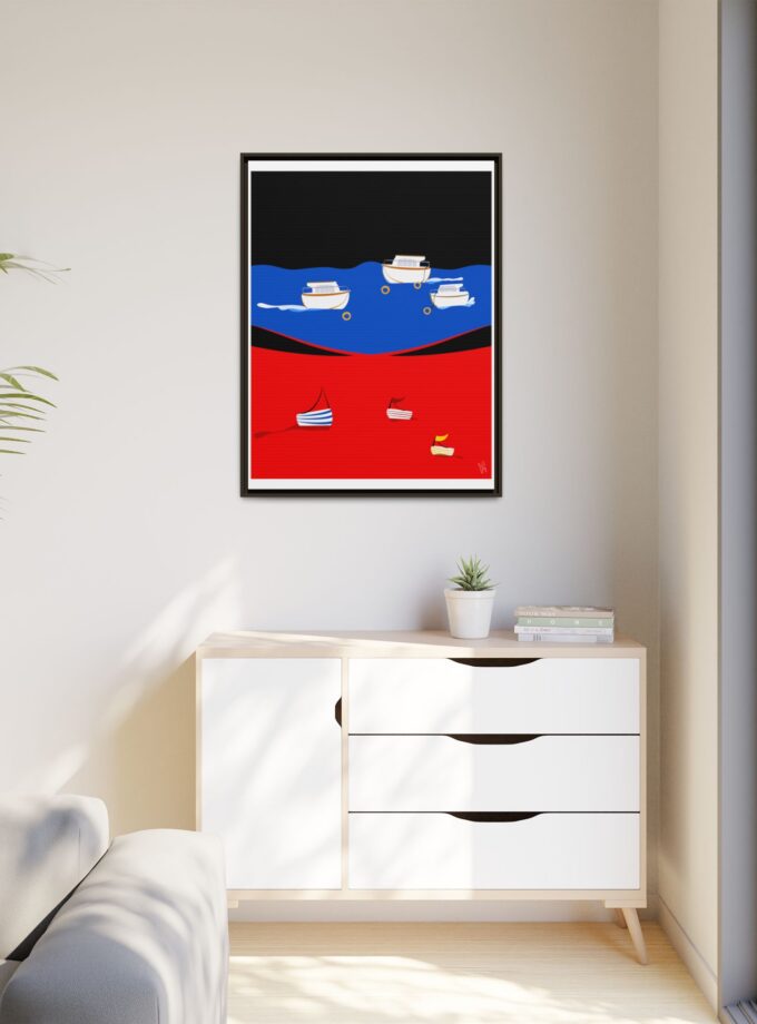 Two Worlds Canvas, Framed