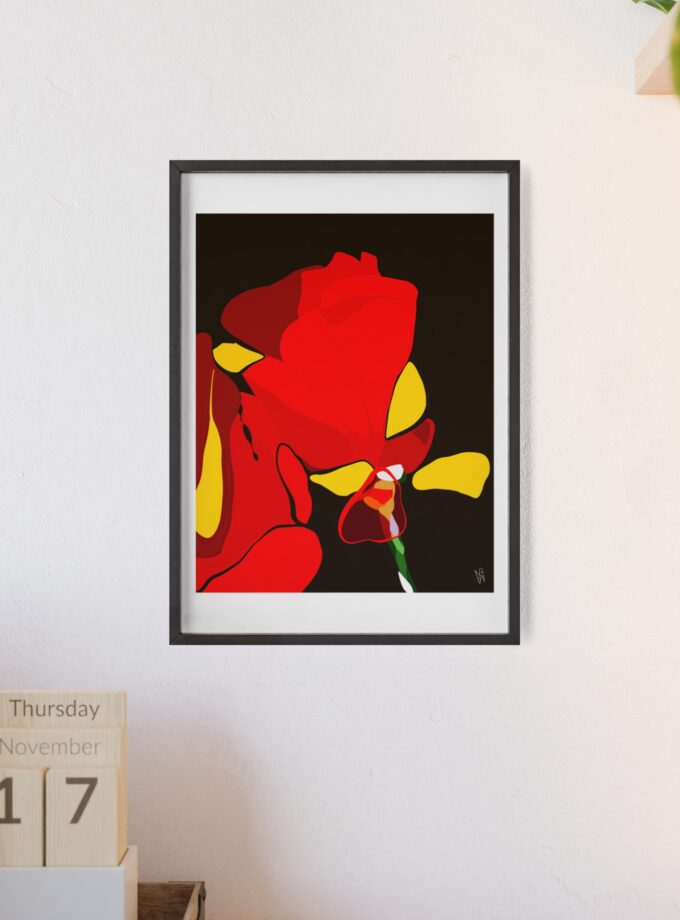 Red Soaked Poster, Framed