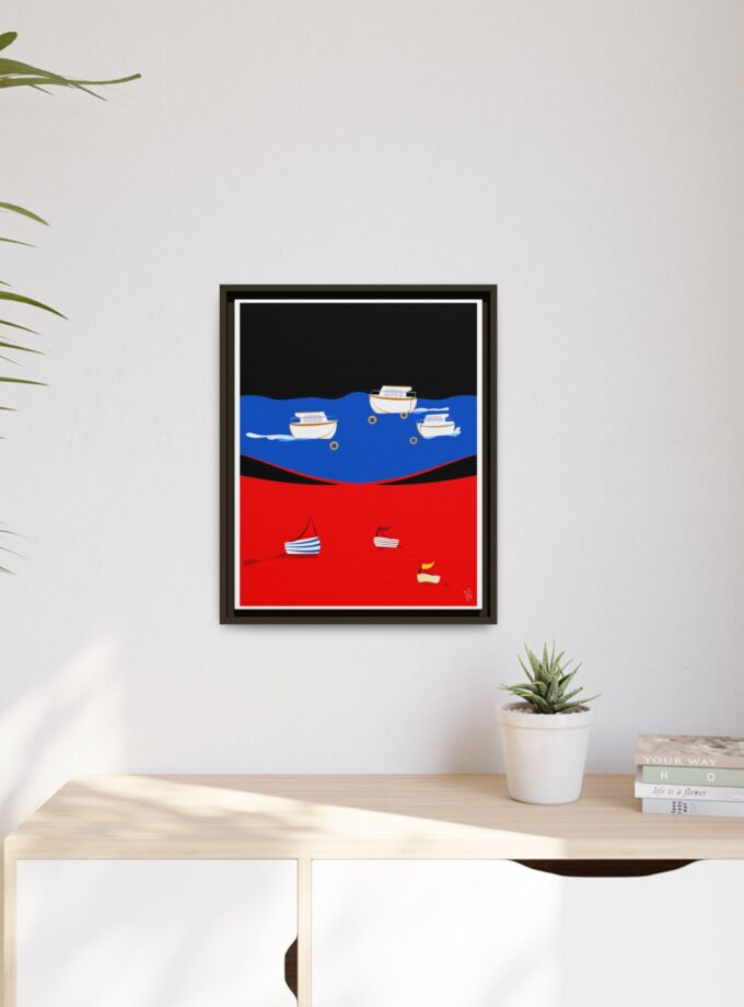 Two Worlds Canvas, Framed