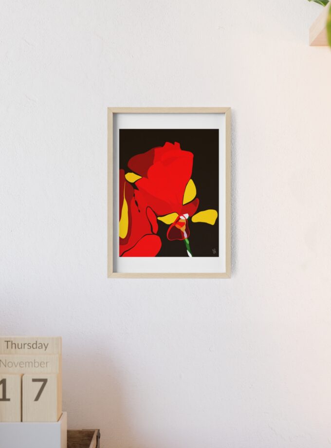 Red Soaked Poster, Framed