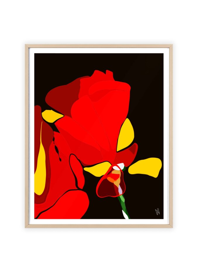 Red Soaked Poster, Framed