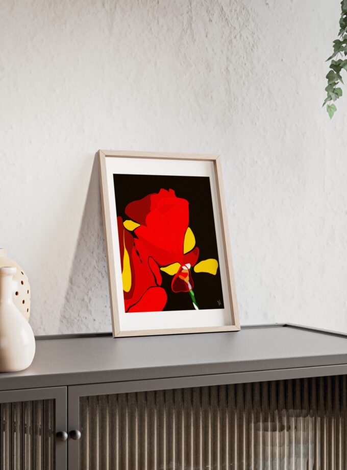 Red Soaked Poster, Framed