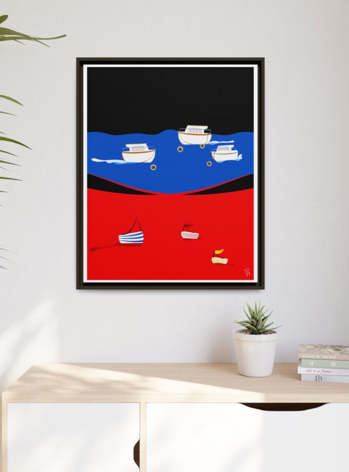 Two Worlds Canvas, Framed