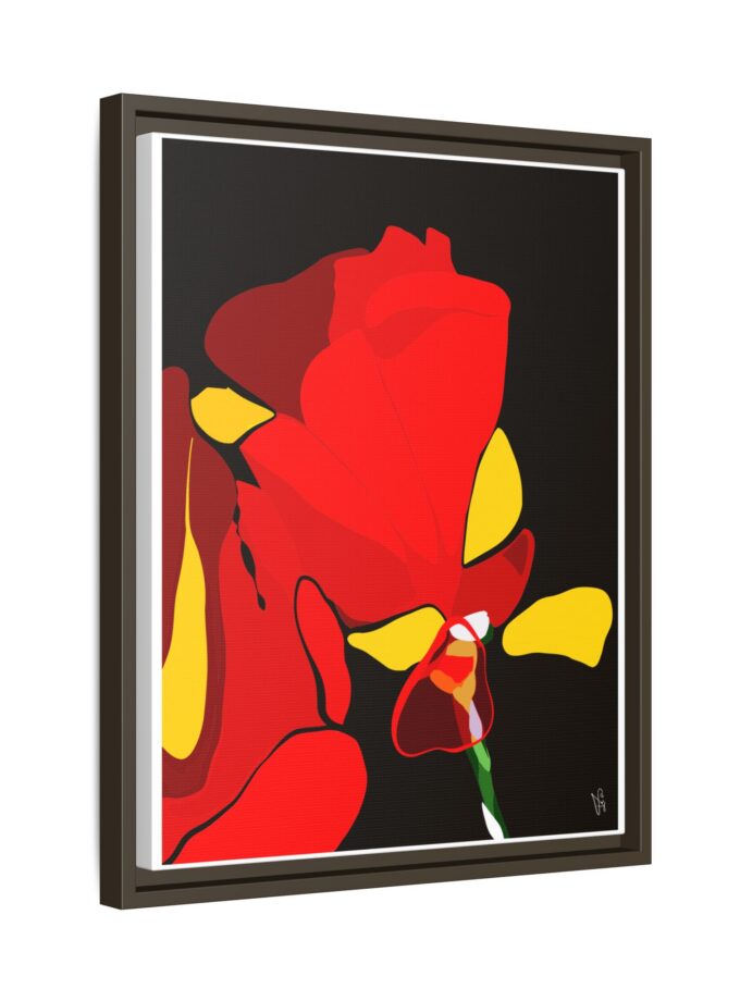 Red Soaked Canvas, Framed