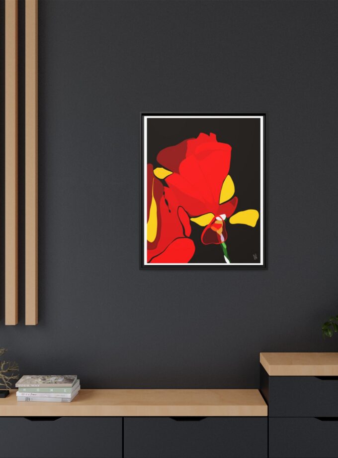 Red Soaked Canvas, Framed