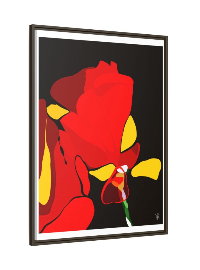 Red Soaked Canvas, Framed