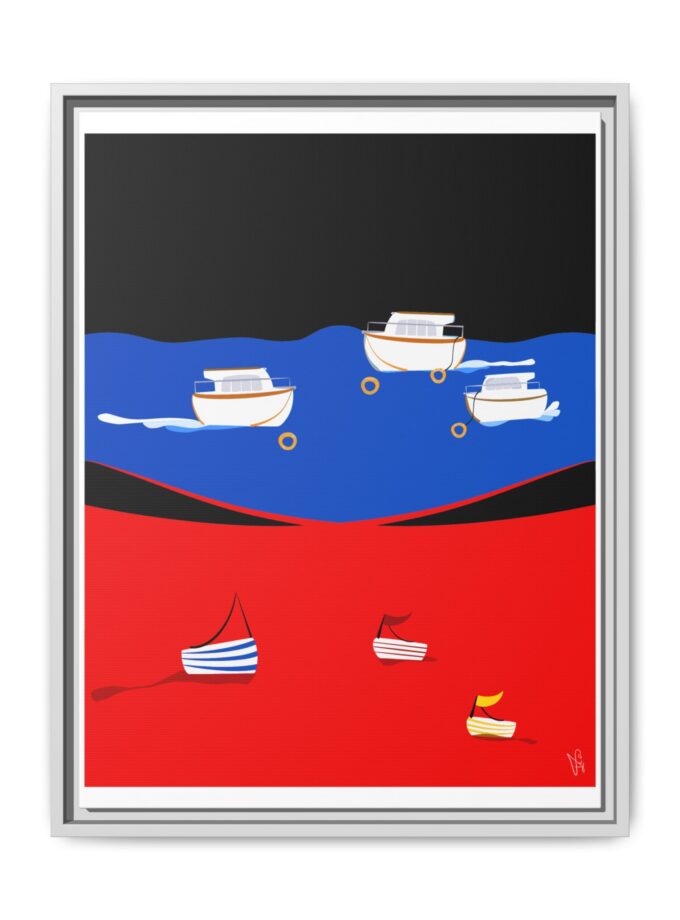 Two Worlds Canvas, Framed