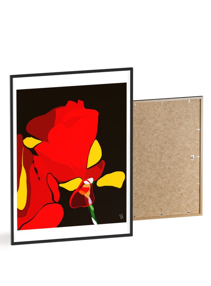 Red Soaked Poster, Framed