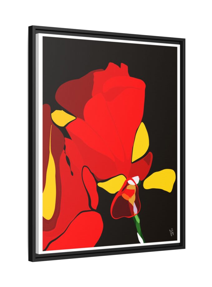 Red Soaked Canvas, Framed