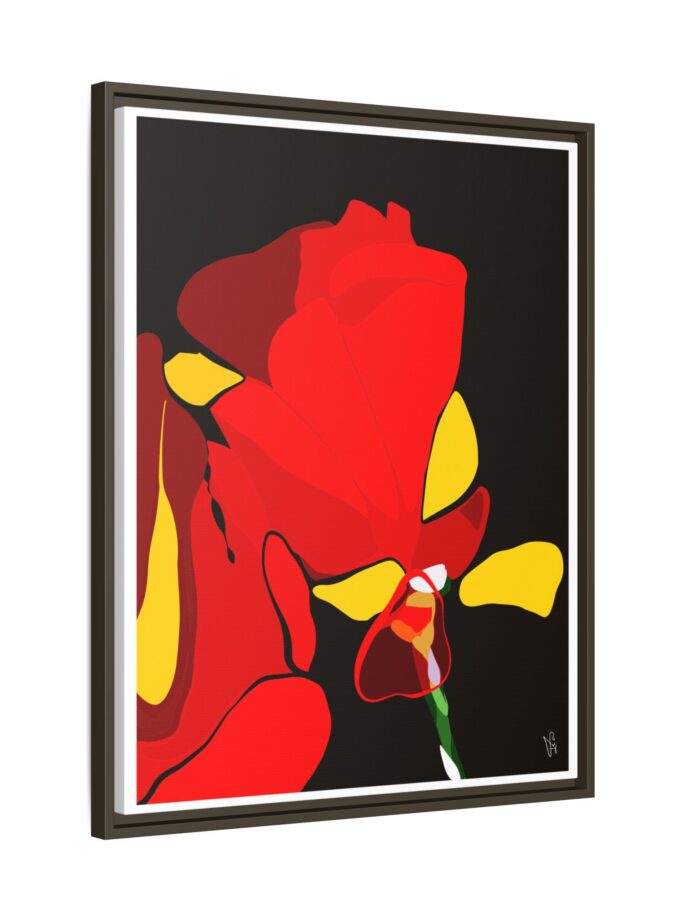 Red Soaked Canvas, Framed