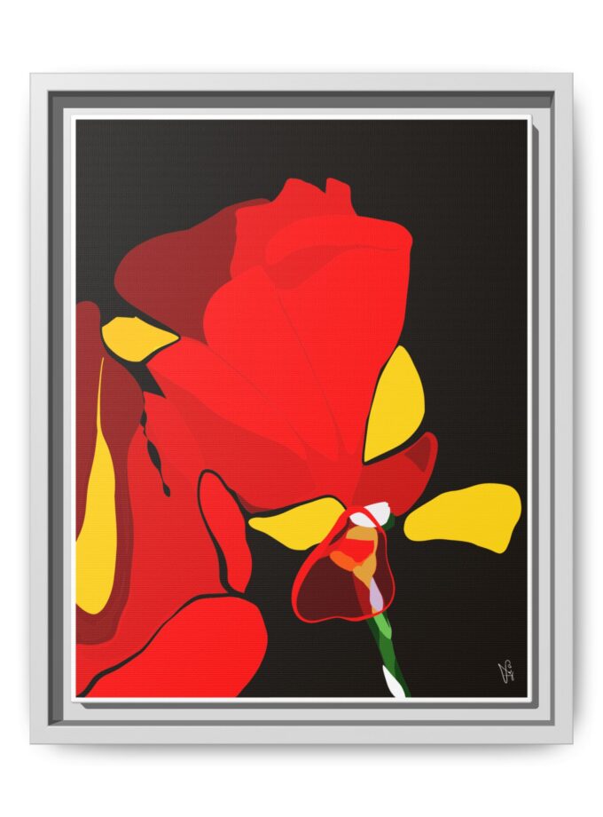 Red Soaked Canvas, Framed