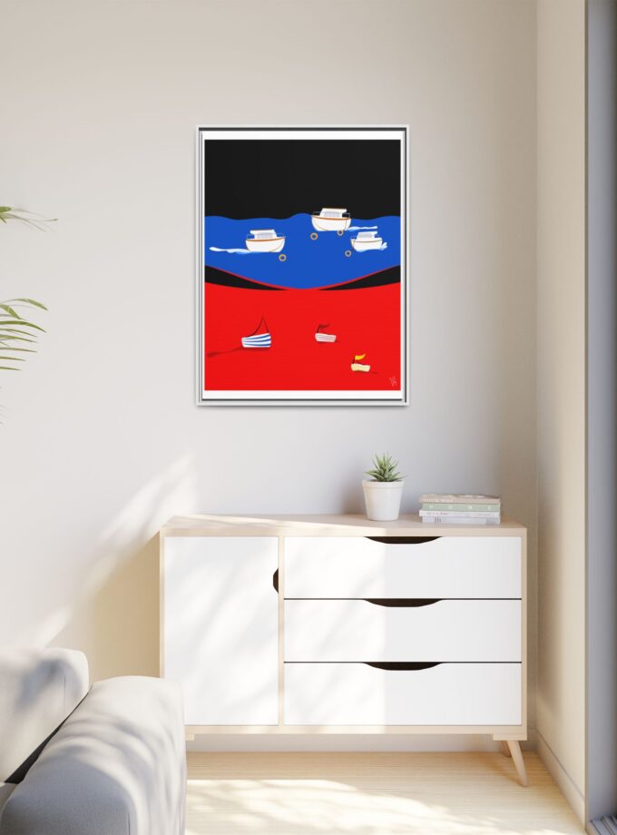 Two Worlds Canvas, Framed