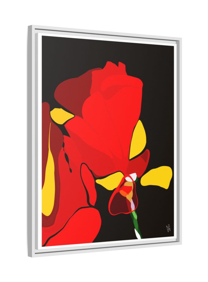 Red Soaked Canvas, Framed