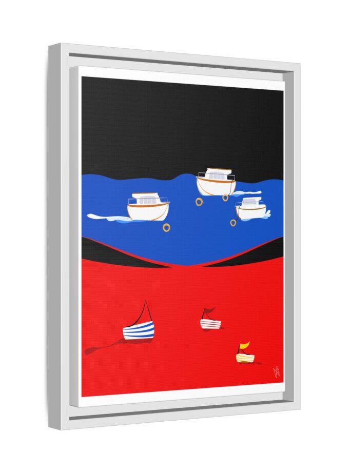 Two Worlds Canvas, Framed