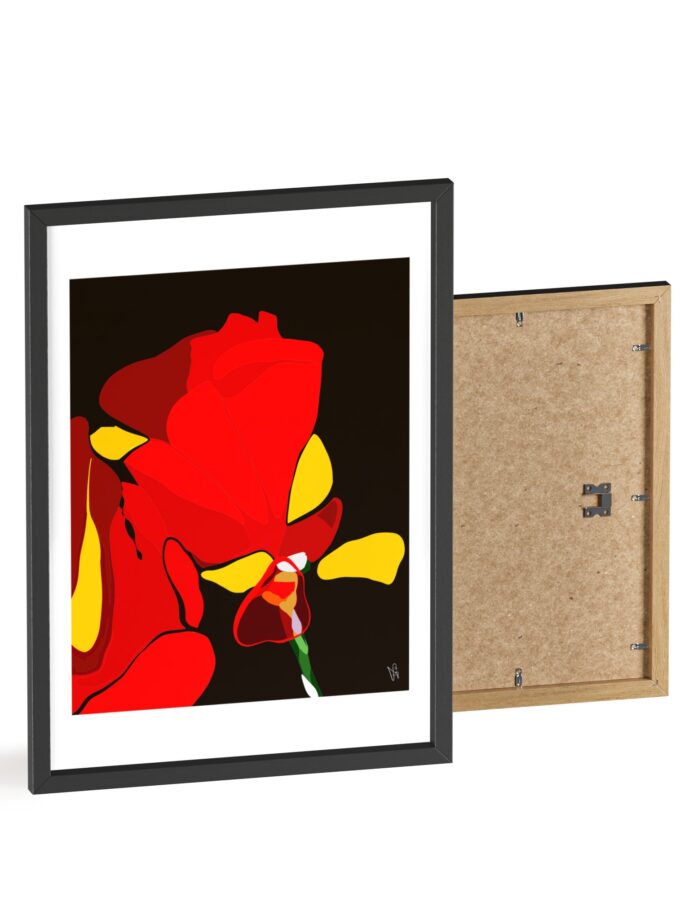 Red Soaked Poster, Framed