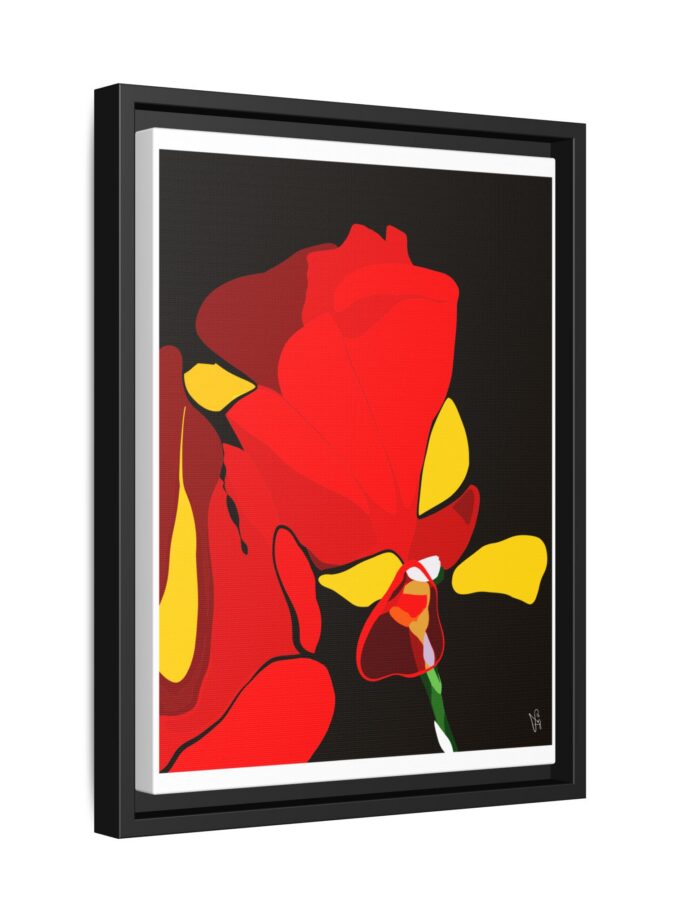 Red Soaked Canvas, Framed