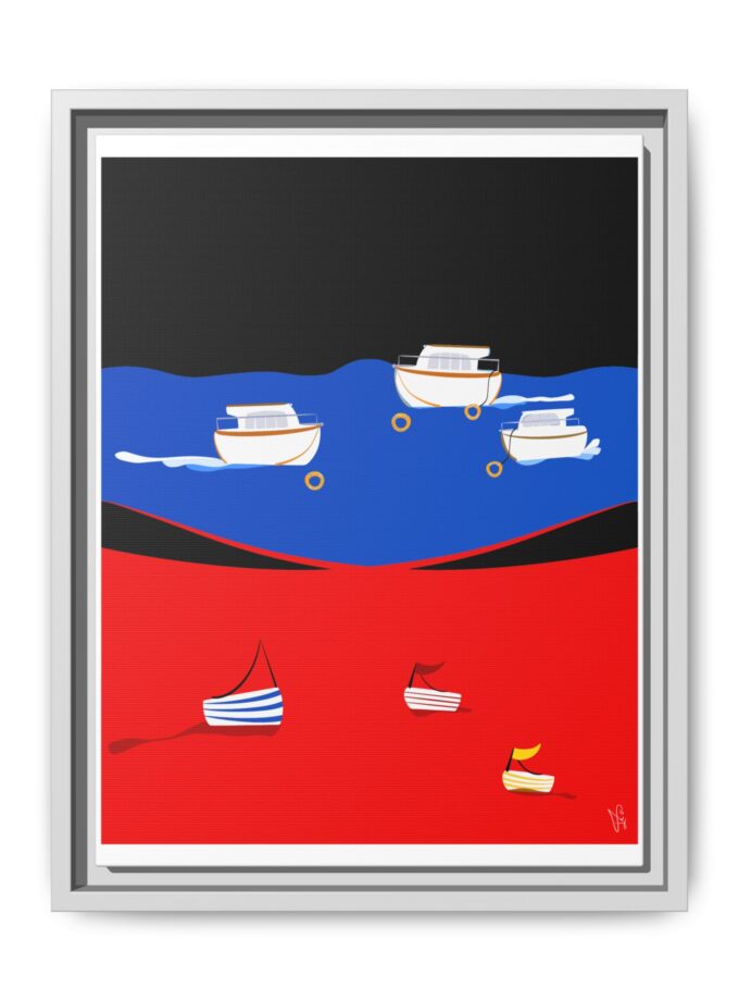 Two Worlds Canvas, Framed