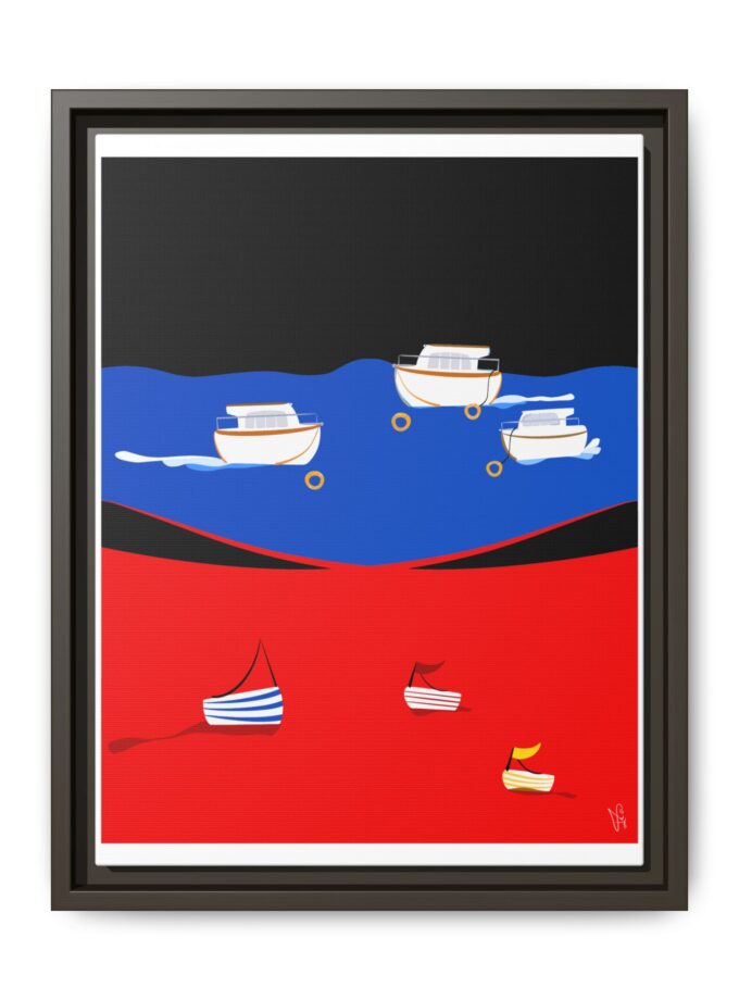 Two Worlds Canvas, Framed