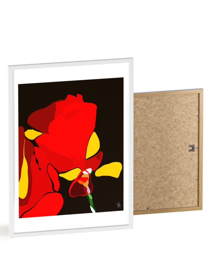 Red Soaked Poster, Framed