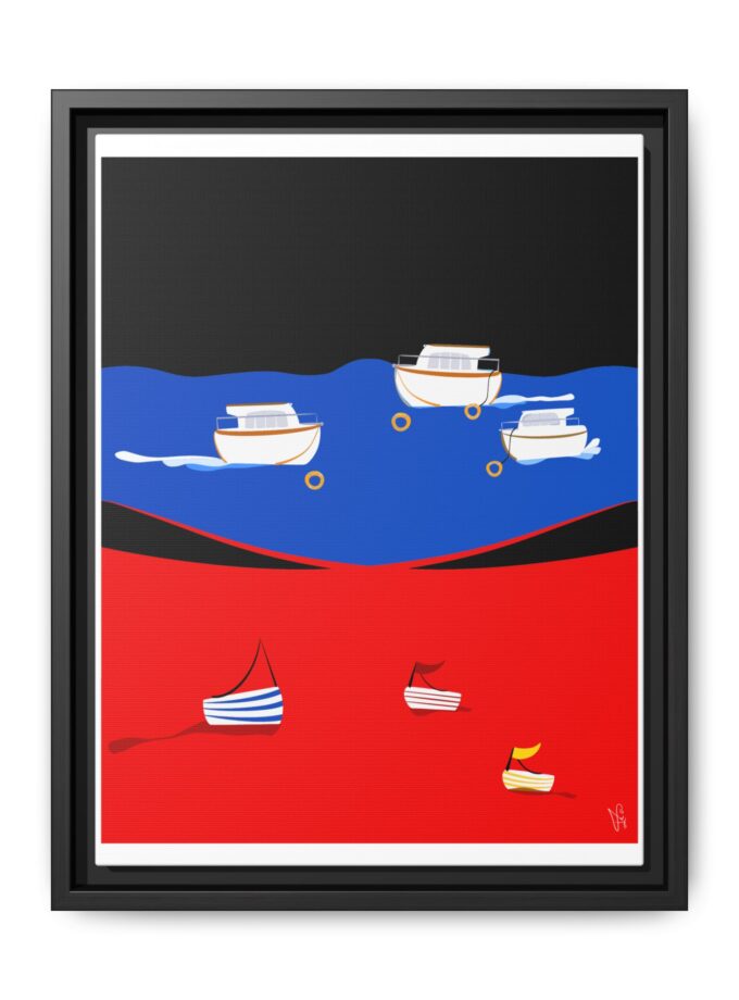 Two Worlds Canvas, Framed