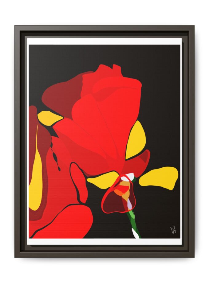 Red Soaked Canvas, Framed