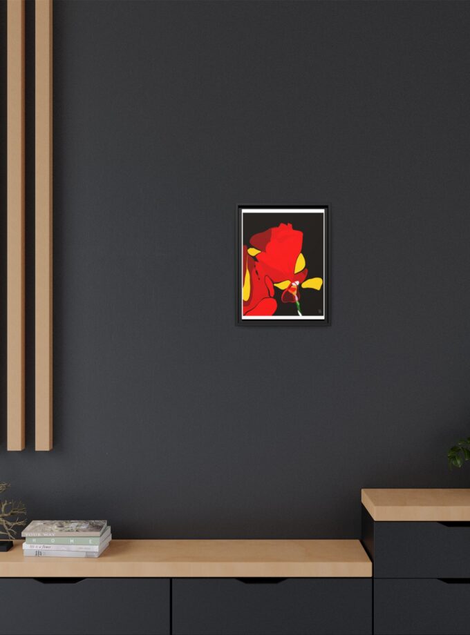 Red Soaked Canvas, Framed