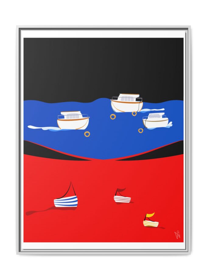 Two Worlds Canvas, Framed