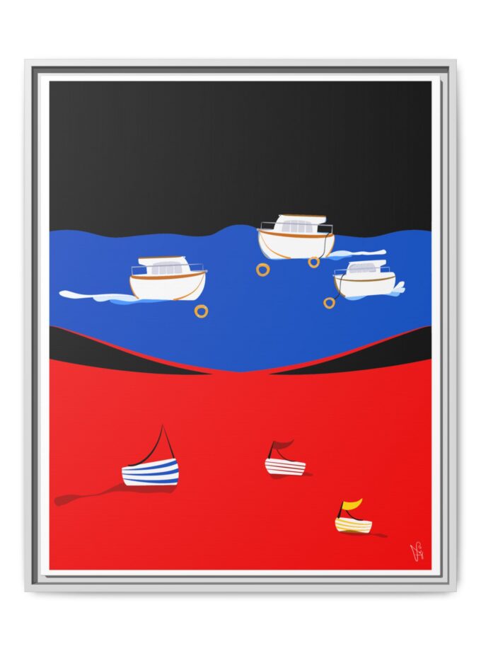 Two Worlds Canvas, Framed