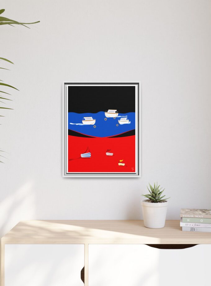 Two Worlds Canvas, Framed