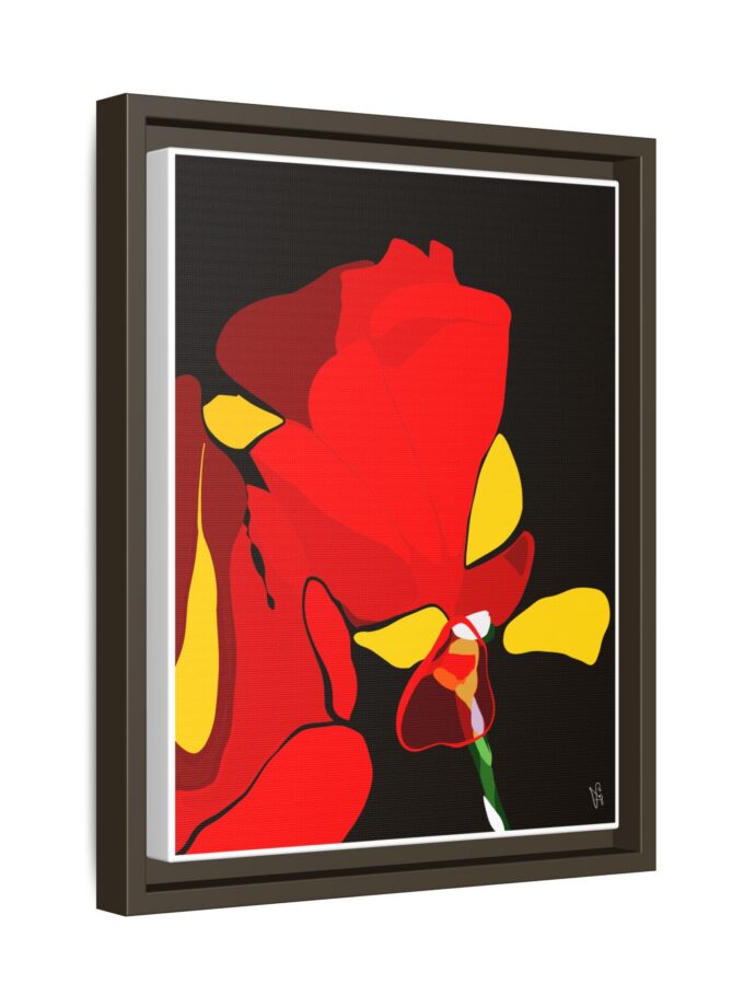 Red Soaked Canvas, Framed