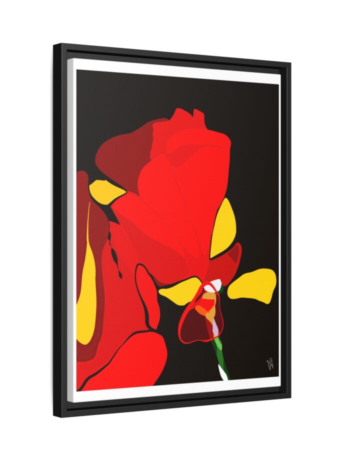 Red Soaked Canvas, Framed