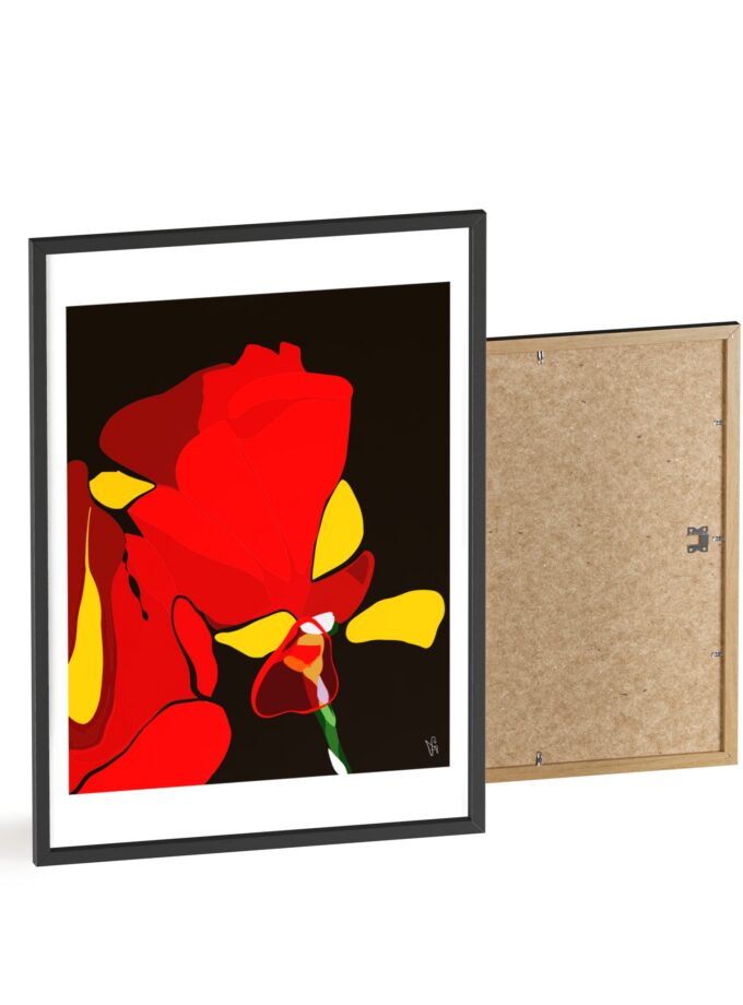 Red Soaked Poster, Framed