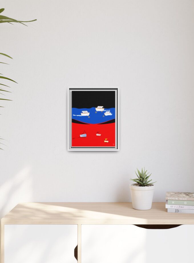 Two Worlds Canvas, Framed