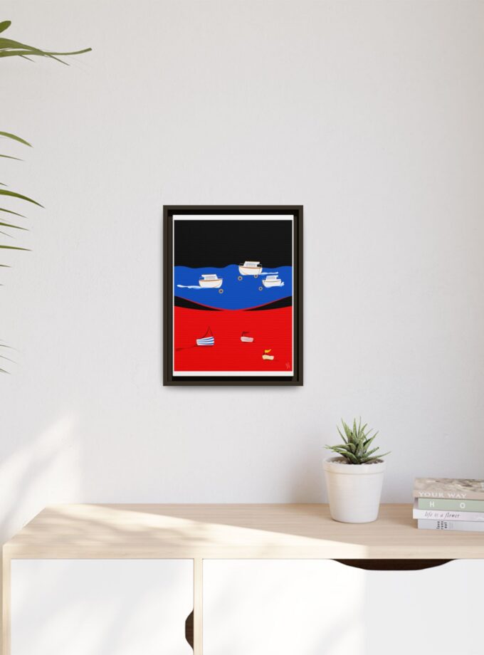 Two Worlds Canvas, Framed