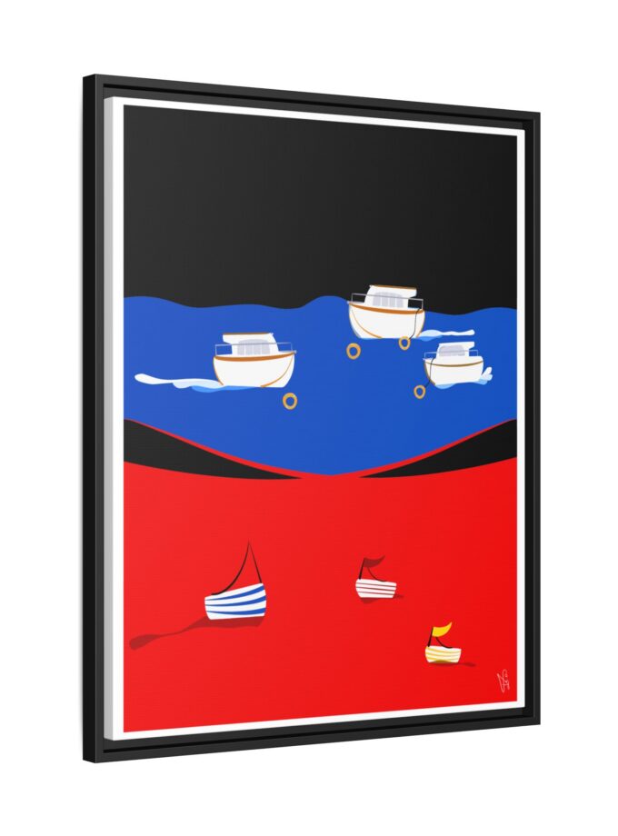 Two Worlds Canvas, Framed