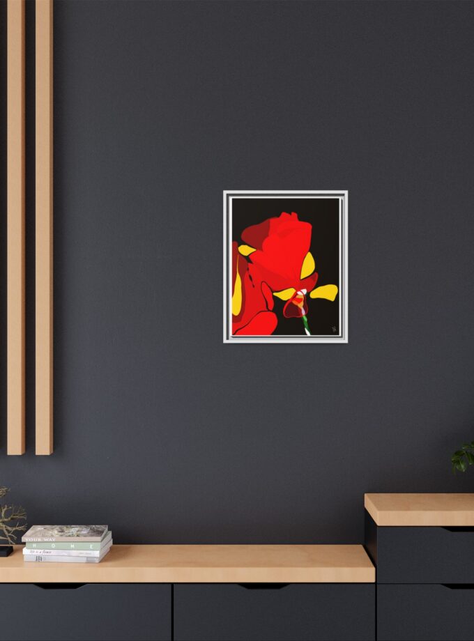 Red Soaked Canvas, Framed