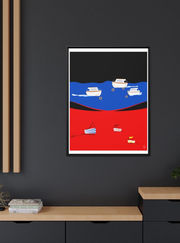 Two Worlds Canvas, Framed